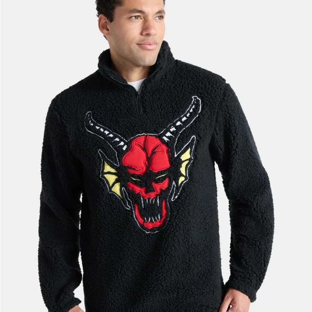 Men's Black Jacket with Red and Yellow Accents